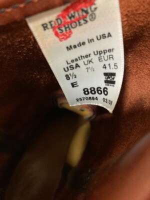 靴 RED WING / 8866 / US 5 D / CM 23.0 REDWING 9' PECOS 8866(E)(10H(28.5cm) ORO RUSSET): Red Wing Shoes