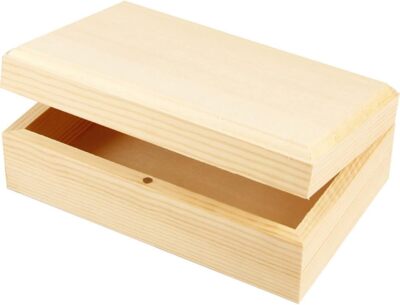 Creativ Jewellery Box L 14cm, W 9cm, D 5cm - Storage - Hinged lid - Pine - Craft