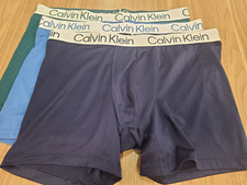 Calvin Klein Men's Microfiber Boxer Briefs 3-pack Navy/Green/Blue Size XL