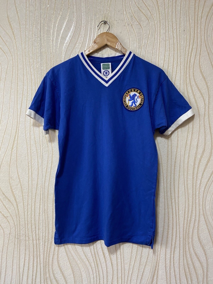 CHELSEA 80s HOME FOOTBALL SHIRT SOCCER JERSEY SCORE DRAW sz M MEN