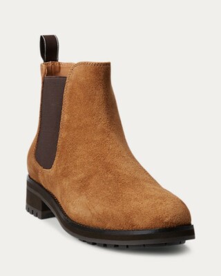 Polo Ralph Lauren mens 8 Tan Brown Suede Bryson Chelsea Boots 