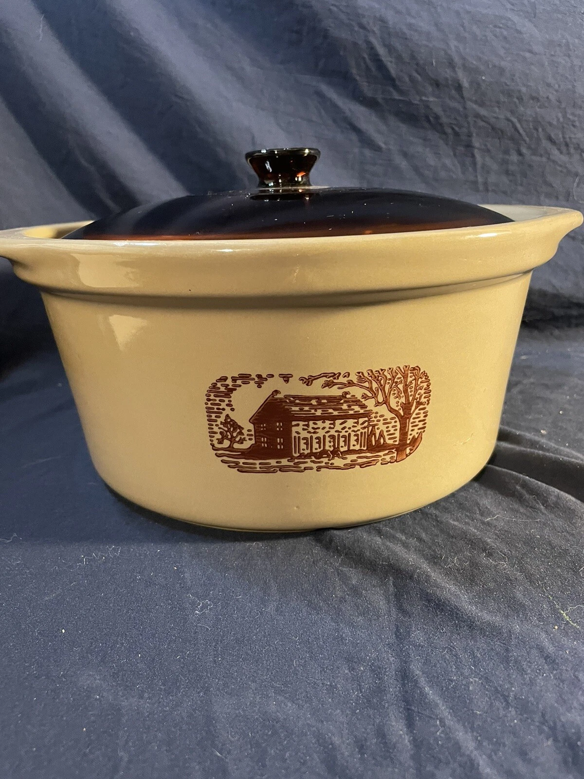 VINTAGE AMANA COUNTRY COOKER Dutch Oven Crockpot RADARANGE WESTERN STONEWARE LID