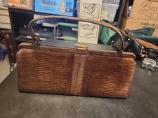 Vintage Palizzio Brown Alligator  Shoulder Evening Bag Purse, Vguc