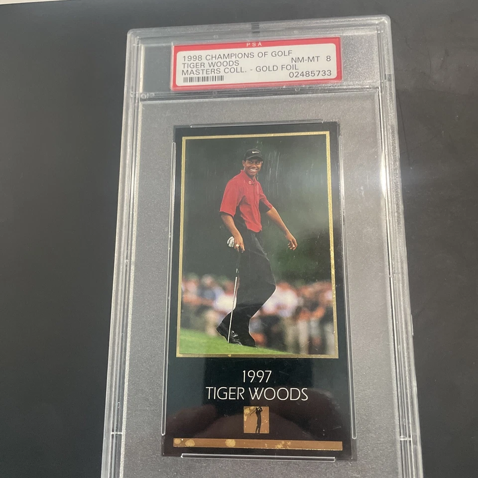 1998 Tiger Woods Champions of Golf Masters Collection GOLD FOIL - PSA 8 Nike  - Image 2 of 4