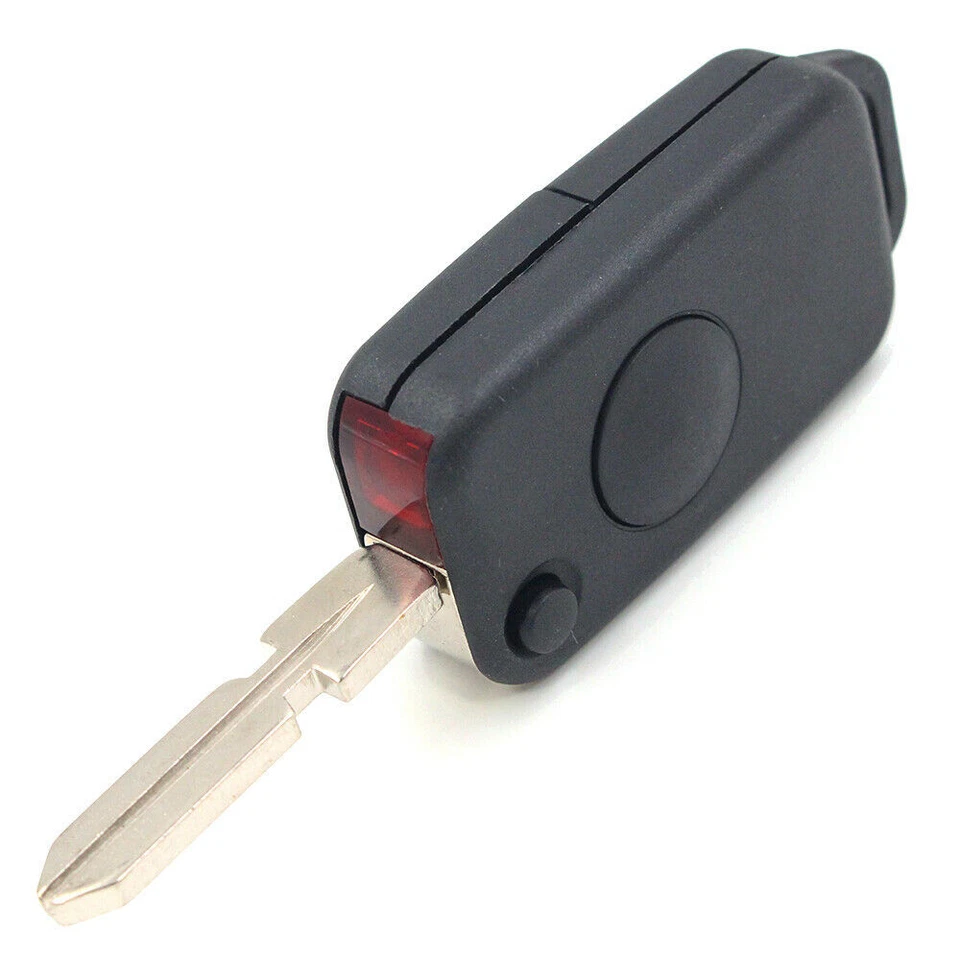 2 Llavero remoto abatible para Mercedes Benz W124 W202 S500 SL500 sin cortar HU39 Foto 3 de 4
