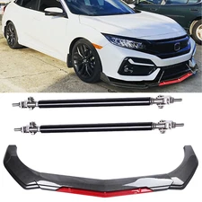 Front Bumper Lip Spoiler Splitter Body Kits Strut Rod For Honda Accord Carbon
