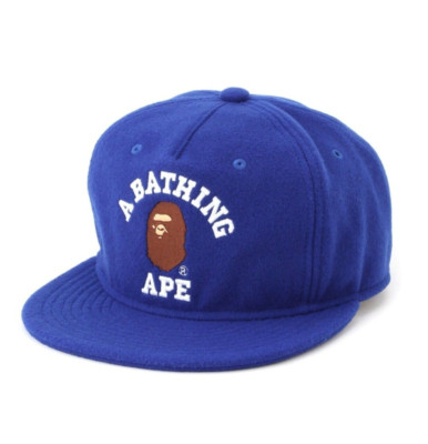 A BATHING APE COLLEGE WOOL CAP Adjuster belt with buckle 2024 from JAPAN BLUE