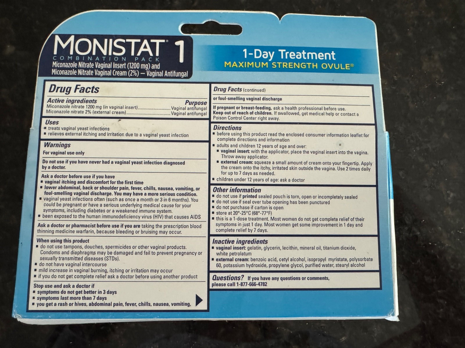 MONISTAT 1 Day Vaginal Antifungal Treatment PLUS CREAM Combo Pack Max Strength
