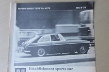 Original 1970 MG MGB GT, Motor magazine road test No 49/70