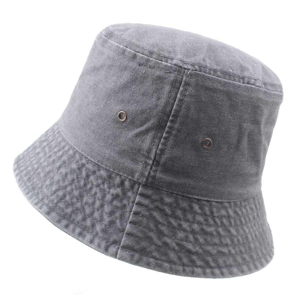 ZONBAILON Retro Distressed Short-brimmed Fisherman Hat Outdoor Travel Sun Hat