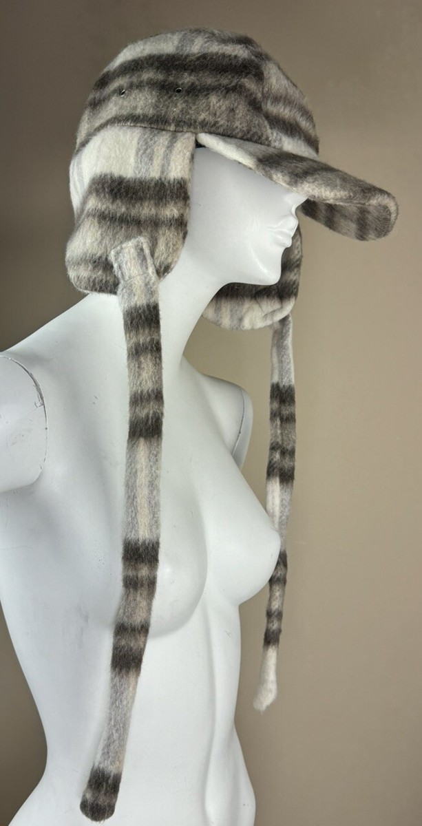 Free People Carter Brushed Plaid Trapper Hat Brown Cream  display picture 3