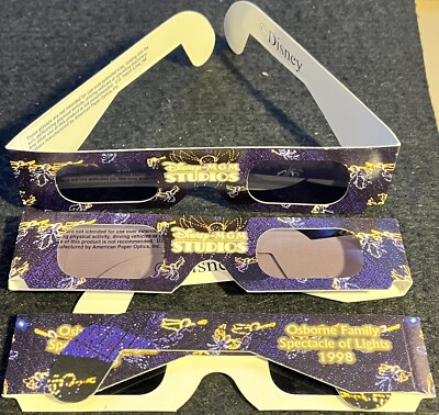 1998 Disney MGM Studios Osborne Family Spectacle of Lights 3D MAGIC Glasses RARE