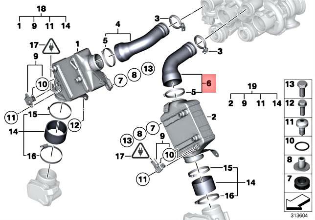 Genuine BMW Alpina B7 B7L B7LX B7X F01 F02 Charge Air Line 
