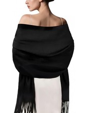 Écharpe Châle Pashmina Femme Grandes Wrap Douces pour Automne Noir Cachemire