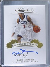 2018-19 Panini Flawless Legendary Scripts Gold 6/10 Allen Iverson Auto HOF 3d3