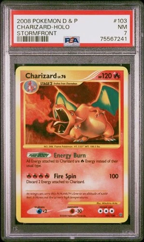 2008 Pokemon Charizard DP Stormfront Holo #103 PSA 7