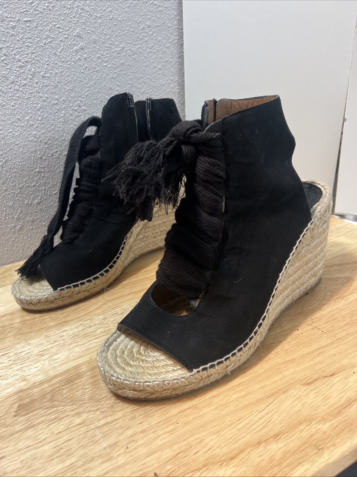 Chloé Botines 40 Chloe Sandalias Cuña Punta Abierta Botas Con Cordones Alpargata Cordón