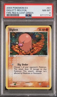 DIGLETT REV.FOIL PSA 8 EN 2004 Fire Red & Leaf Green POKEMON ENGLISH