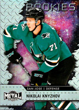 20-21 NIKOLAI KNYZHOV ROOKIE #134 San Jose Sharks SKYBOX METAL UNIVERSE