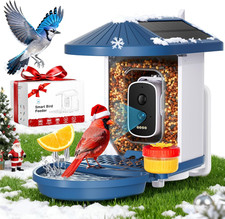 Smart Bird Feeder with Camera Solar Powered,4K HD AI Identify Bird Species, Real
