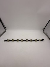 EUC Vintage Brass Christmas Sleigh Bells 8 Jingle Bells on 27" Leather Strap 