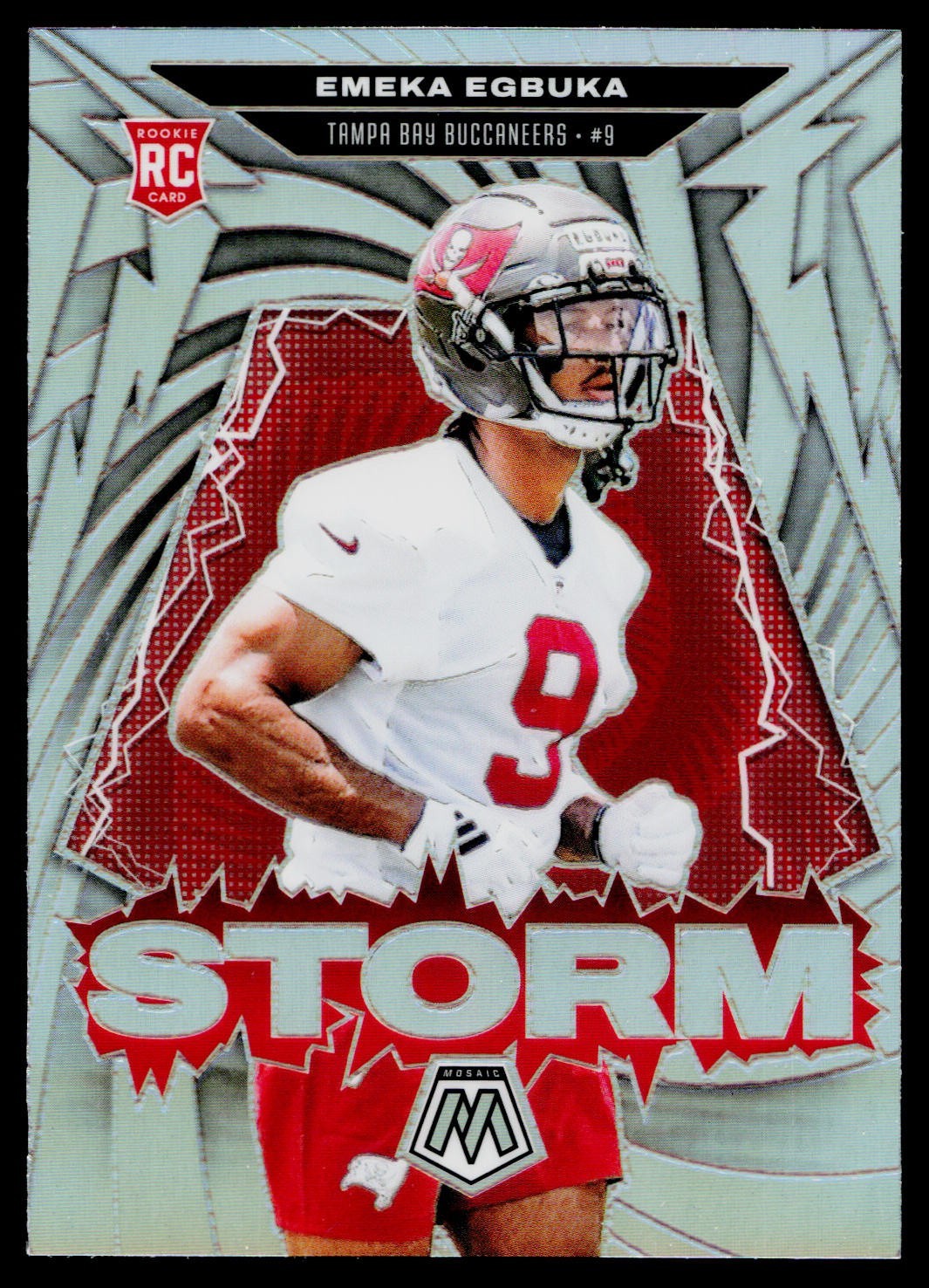 2025 Panini Mosaic Football STORM Silver Prizm Emeka Egbuka #5