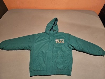SUPREME TEAM PUFFY JACKET TEAL LOGO OLYMPIC FLAGS SS20 RARE M HYPE