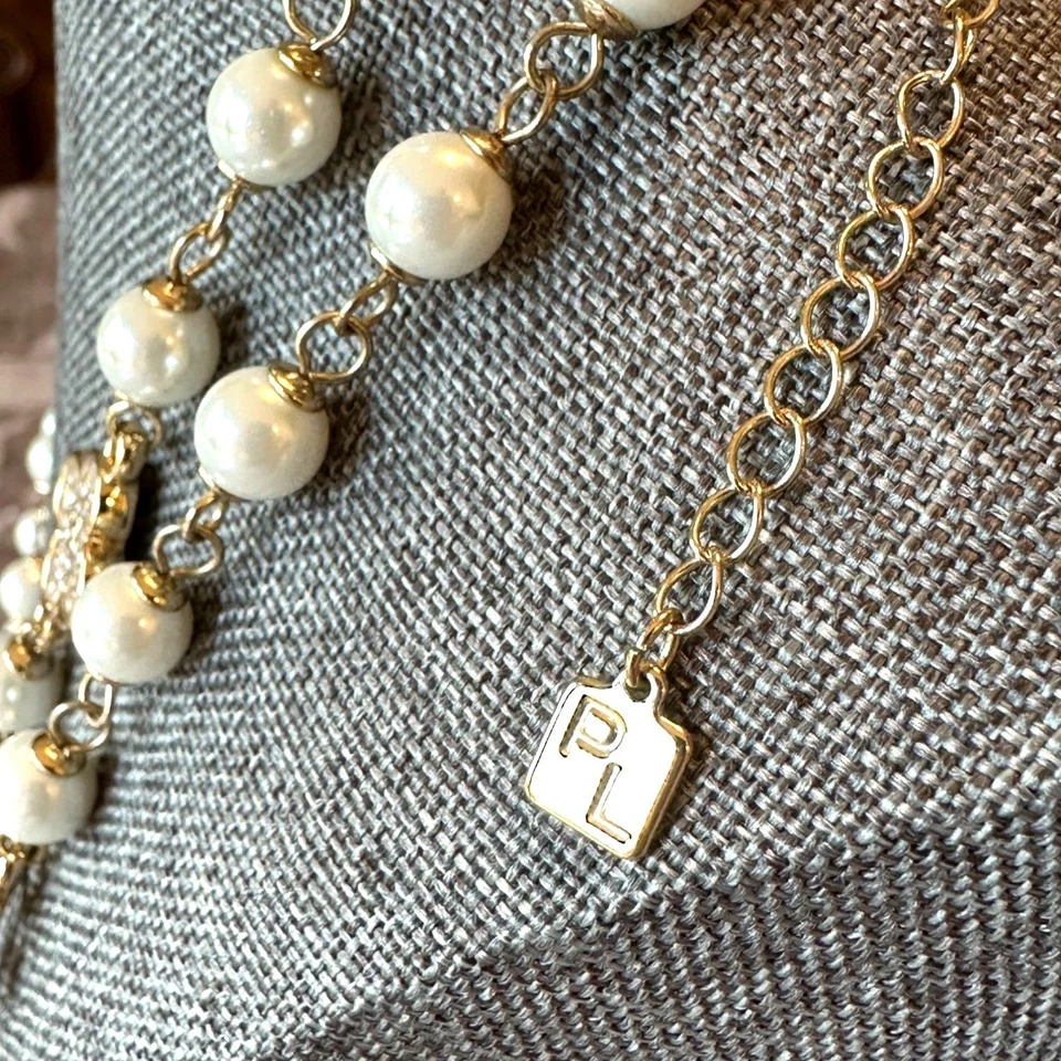 Park Lane "CeCe" 40"+3" Necklace W/ Glass Pearls Crystals Long Layering Jewelry - Image 2 of 4