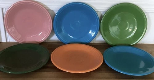 Lot of 6 Fiestaware 7 1/4" Bread  Plates Mixed Colors Homer Laughlin