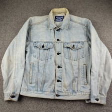 Hard Rock Cafe Madrid Denim Jean Jacket Size Medium Men's VTG 90s