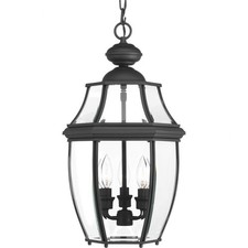 Progress Lighting - Three Light Hanging Lantern - Outdoor - New Haven - Three
