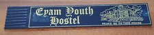 YHA Eyam Youth Hostel 🎒 Derbyshire Black Vintage Leather Bookmark VINTAGE! B35
