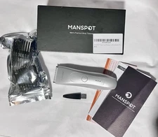 MANSPOT Manscape Men's Groin Body and Ball Hair Trimmer Kit 4 Guards Silver