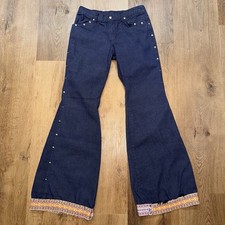 Vtg Wrangler Bell Bottom Jeans Pants Womens 60s 70s Hippie Boho Disco 28 x 31