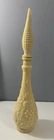Vtg.  Cream Colored Milk Glass Empoli Wine Decanter Bottle w/Stopper 18"h Italy