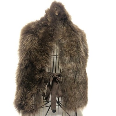 Marni Fox Fur Shawl With Ribbon Made In Italy Limited Edition VHTF Designer Coll