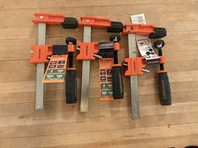 JORGENSEN 4'' LIGHT DUTY 3- PACK STEEL BAR CLAMP SET Metal Wood F-Clamp 300 Lbs