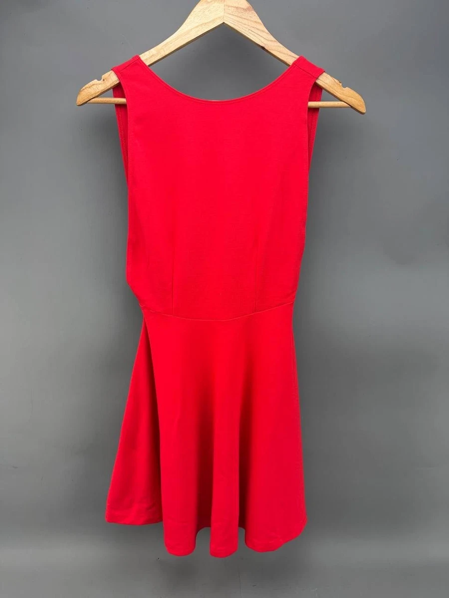 american apparel red skater dress NWT American Apparel Violette Skater Dress Port Maroon Open Back Fit & Flare XS