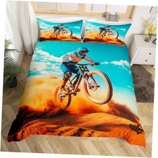 Boys Bicycle Rider Bedding Set for Kids Son Men Mountain Bike Queen Multi 2