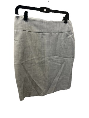 Express Design Studio Skirt Womens Size 4 Gray Twill Pencil Career Business Slit