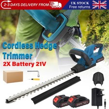 85cm Brushless Cordless Electric Hedge Trimmer Garden Cutter with 2 Batteries UK