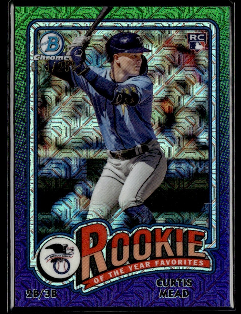 2024 Bowman Rookie of the Year Favorites Purple Mojo Curtis Mead /250 #ROY-10