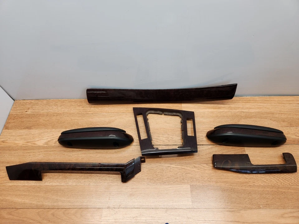 ✅01-06 原始设备制造商宝马 E46 330Ci Dash 门中心控制台木质棕色内部装饰套装 * — 第 4/4 张图片