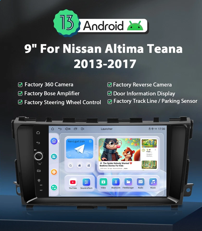Joying 9" Android13 Head Unit For Nissan Altima/Teana 2013-2017 Support BOSE AMP - Image 2 of 4