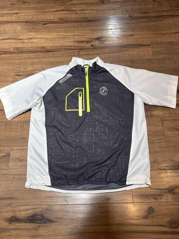 Sunice Men LG 1/4 Zip Golf Windbreaker X20 Shirt White Black 2015 open del paso