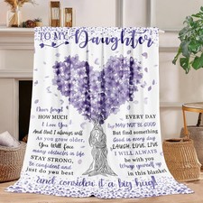 60x50 Inch Daughter Blanket From Mom Birthday Christmas Valentines Throw Gift