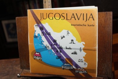 Vintage Travel Map Brochure 1981 Yugoslavia