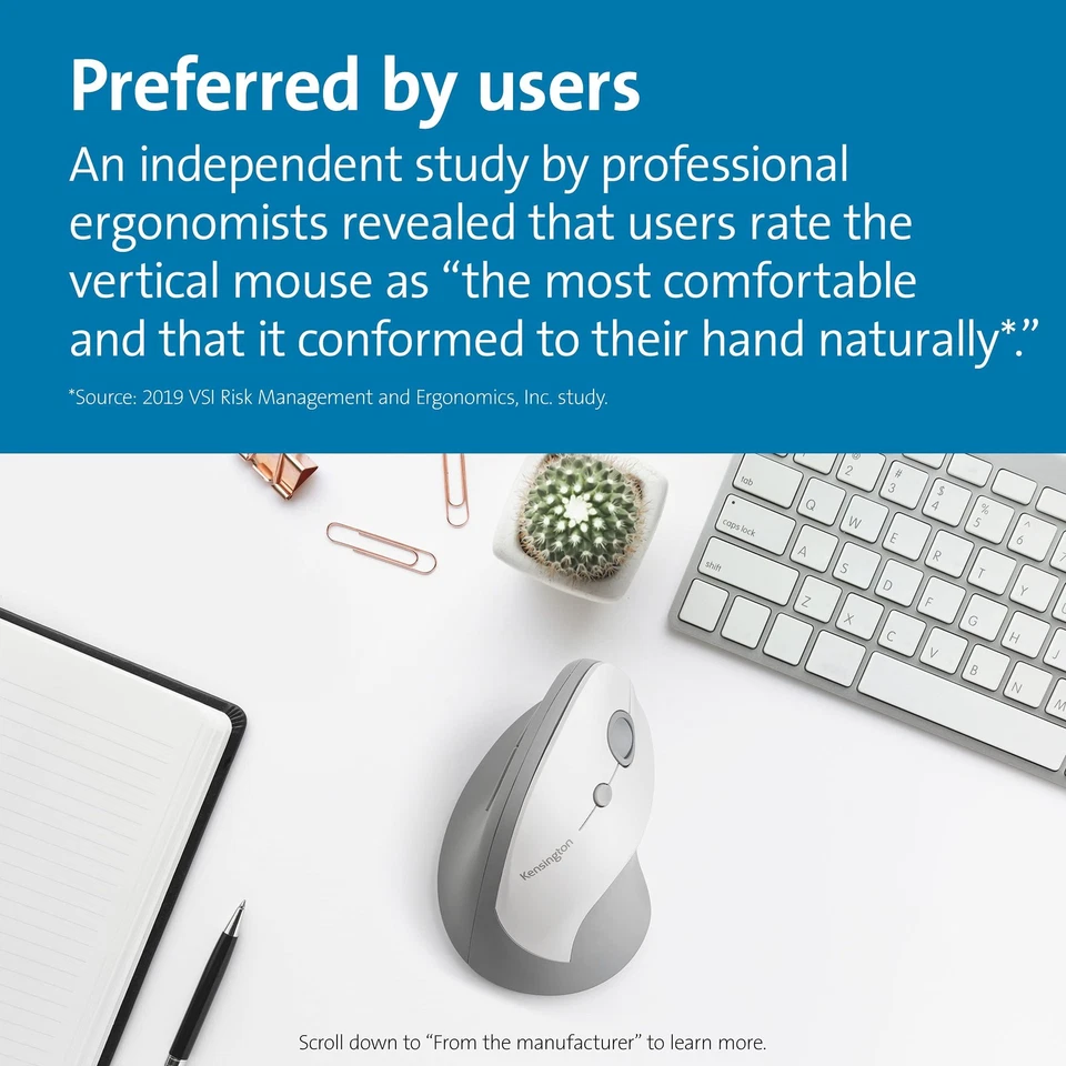 Kensington Pro Fit Ergo Vertical Wireless Mouse - Image 2 of 4