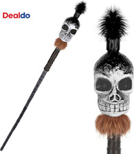 Voodoo Cane Staff Prop,Halloween Skull Costume Accessories for Women/Men,Wizard