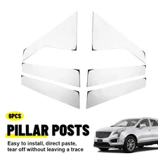 6X Chrome Pillar Post Window Trim Decal For 2017 2018 2019 2020-24 Cadillac XT5